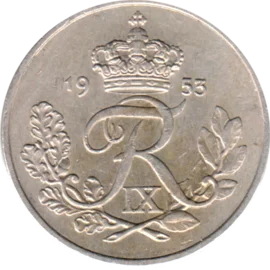 Preview 25 øre, 1953 obverse