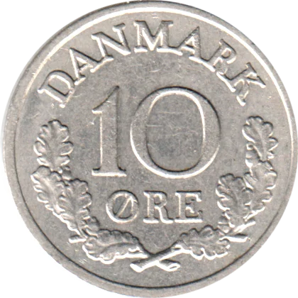 10 øre, 1963 Reverse