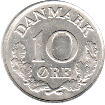 10 øre, 1966 Reverse