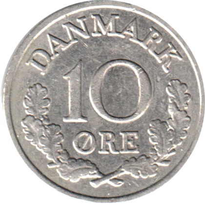 10 øre, 1961 Reverse