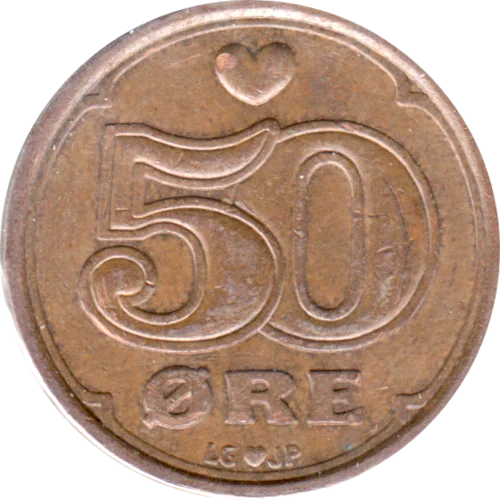 50 øre, 1990 Reverse