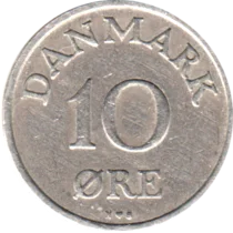 Preview 10 øre, 1953 reverse