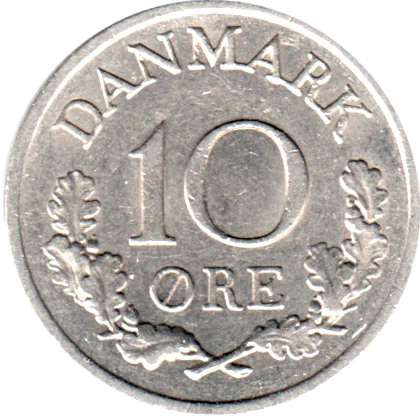 10 øre, 1962 Reverse