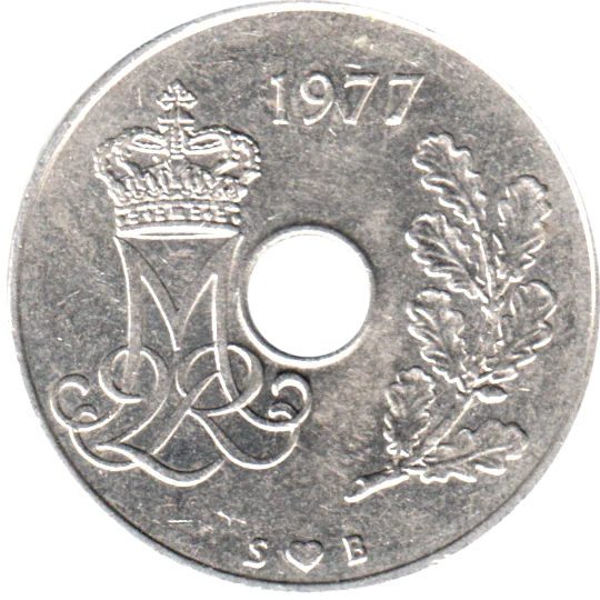 25 øre, 1977 Obverse