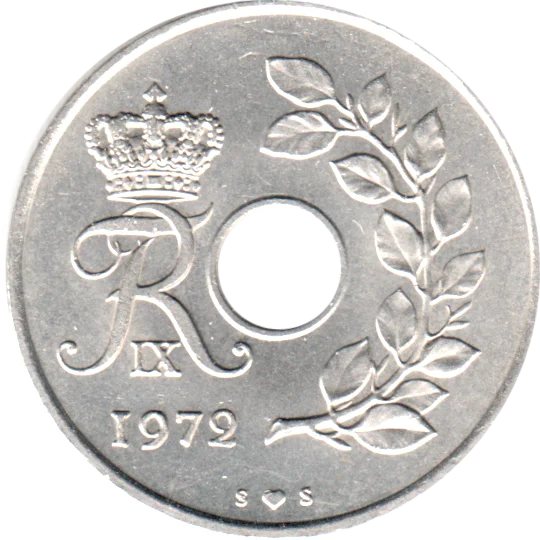 25 øre, 1972 Obverse