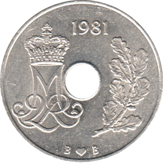 25 øre, 1981 Obverse