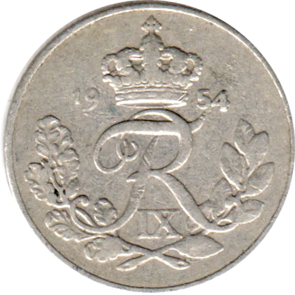 10 øre, 1954 Obverse