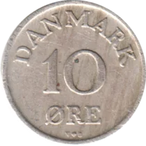 Preview 10 øre, 1951 reverse
