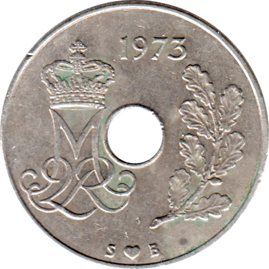 25 øre, 1973 Obverse