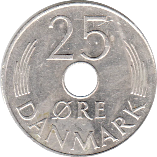 25 øre, 1973 Reverse