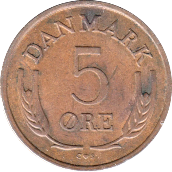 5 øre, 1967 Reverse