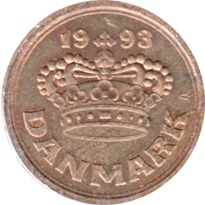 25 øre, 1993 Obverse
