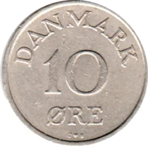 Preview 10 øre, 1957 reverse