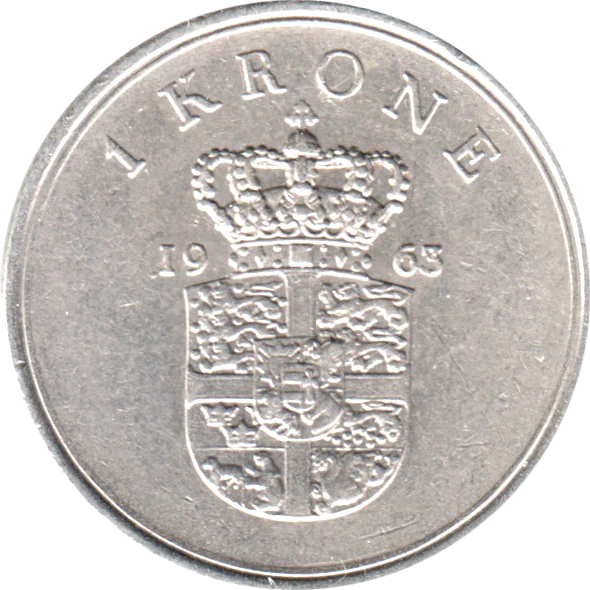 1 Krone, 1963 Reverse