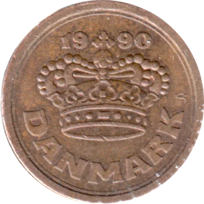25 øre, 1990 Obverse