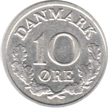 10 øre, 1965 Reverse