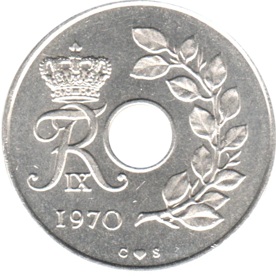 25 øre, 1970 Obverse