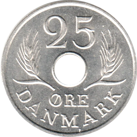 25 øre, 1970 Reverse