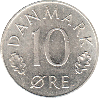 10 øre, 1975 Reverse