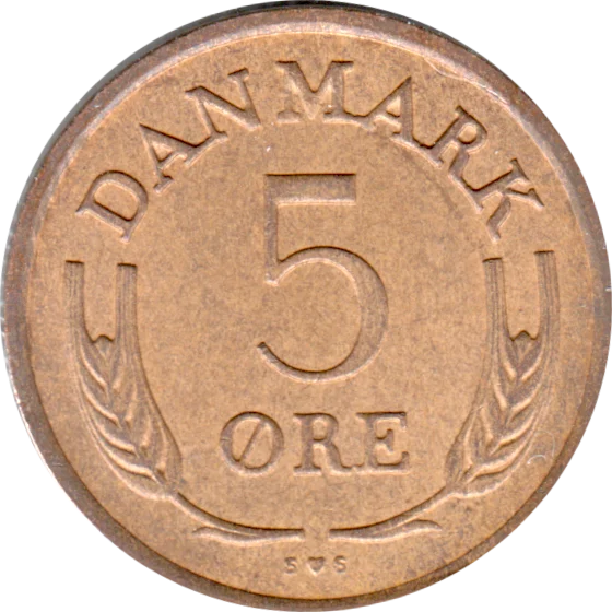 5 øre, 1972 Reverse