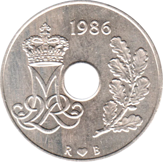 25 øre, 1986 Obverse