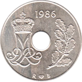 Preview 25 øre, 1986 obverse