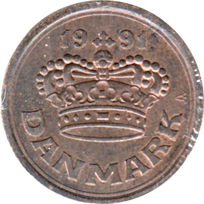 25 øre, 1991 Obverse