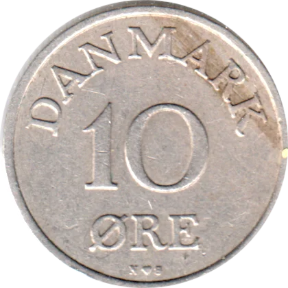 10 øre, 1955 Reverse
