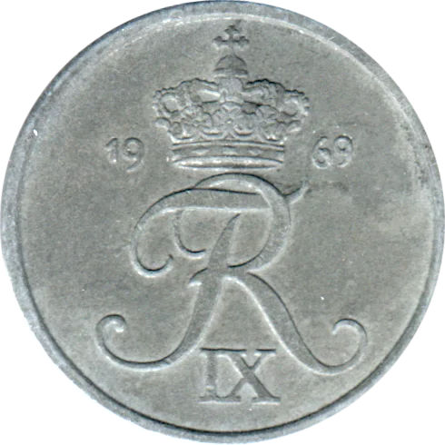 2 øre, 1969 Obverse