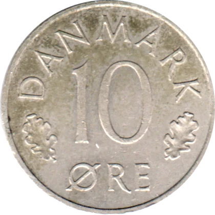 10 øre, 1973 Reverse