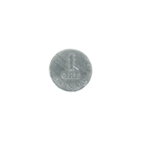 Preview 1 øre, 1954 reverse
