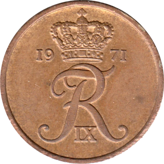 5 øre, 1971 Obverse