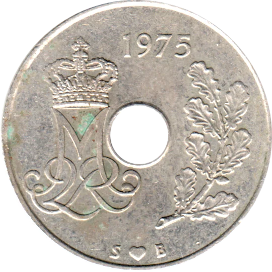 25 øre, 1975 Obverse