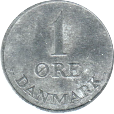 Preview 1 øre, 1958 reverse