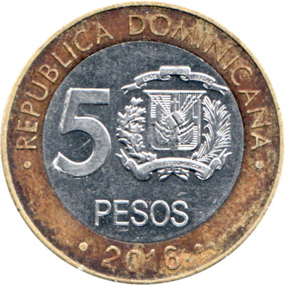 5 Pesos, 2016 Reverse