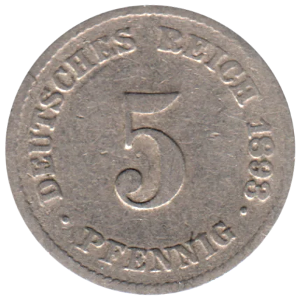 5 Reichspfennigs, 1893 Reverse