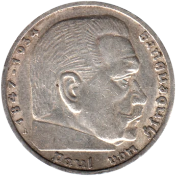 Preview 5 Reichsmarks, 1935 obverse