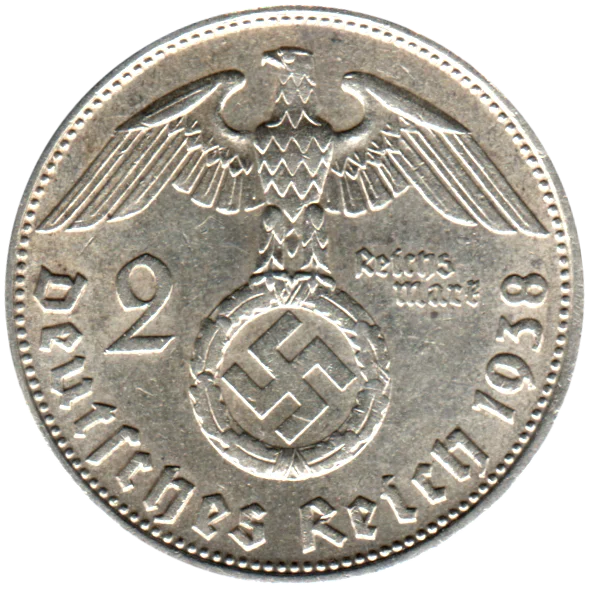 2 Reichsmarks, 1938 Reverse