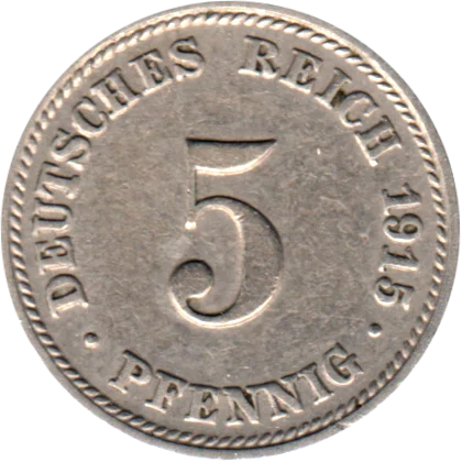5 Reichspfennigs, 1915 Reverse