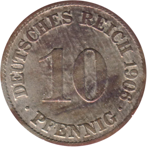 10 Reichspfennigs, 1906 Reverse