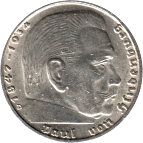 Preview 2 Reichsmarks, 1939 obverse