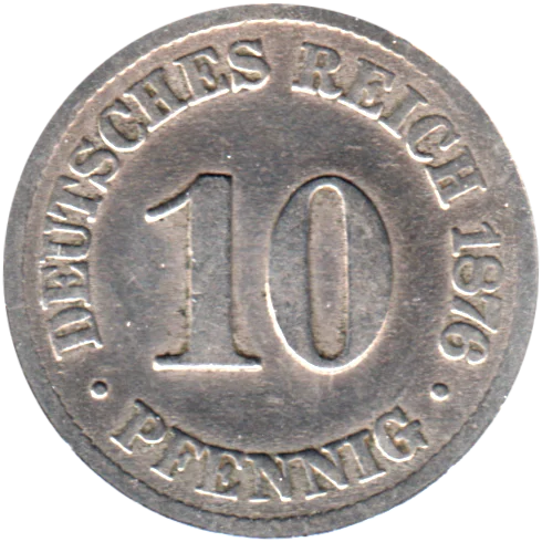 10 Reichspfennigs, 1876 Reverse