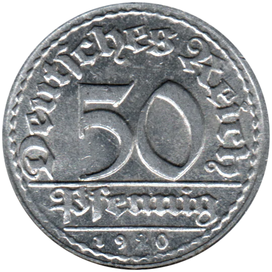 50 Reichspfennigs, 1920 Reverse