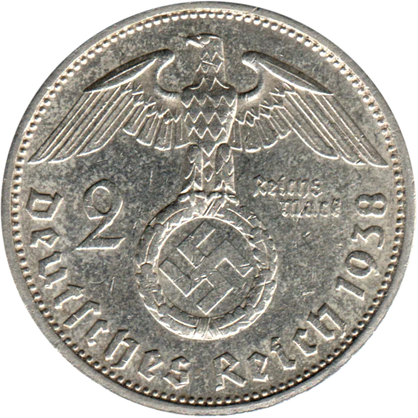 2 Reichsmarks, 1938 Reverse