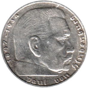 Preview 2 Reichsmarks, 1937 obverse