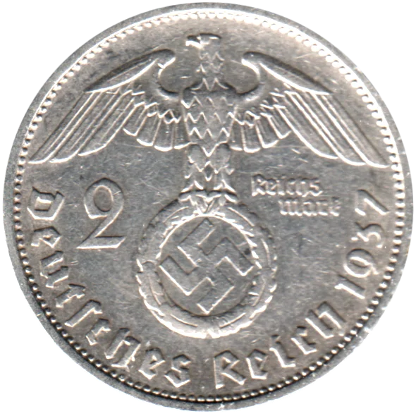 2 Reichsmarks, 1937 Reverse