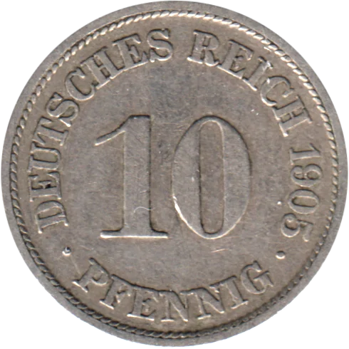10 Reichspfennigs, 1905 Reverse