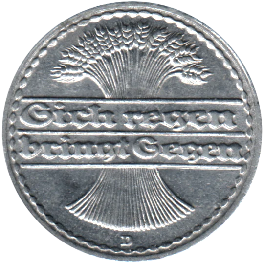 50 Reichspfennigs, 1922 Obverse
