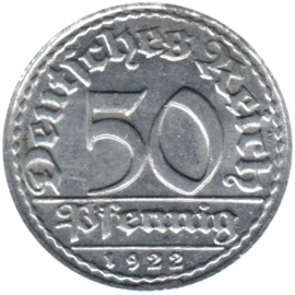 Preview 50 Reichspfennigs, 1922 reverse