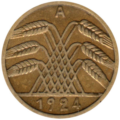 5 Reichspfennigs, 1924 Obverse